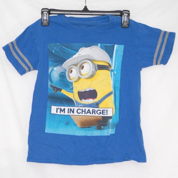 Dispicable ME! 100% Cotton Minion Graphic Tee Size 8 Boys Blue Tshirt AUC - Picture 1 of 4